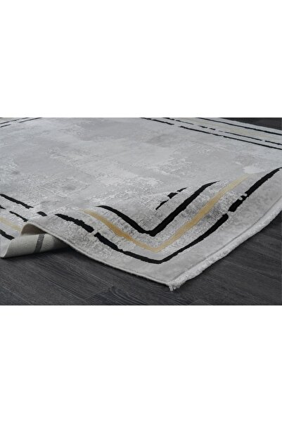 Almoss Aspendos Modern 4386b Gri-sarı Akrilik Makina Halısı