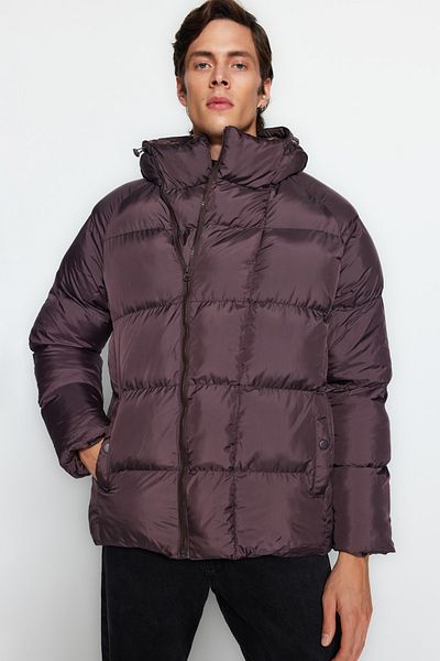 Trendyol Collection Túlméretes barna pufferkabát - víz- és szélálló TMNAW23MO00086