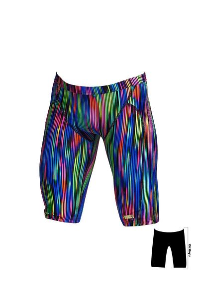 Funky Trunks JAM Rain Down Boy's Training Swimsuit, Knee-Length Jammer