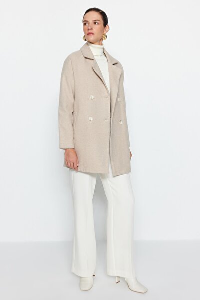 Trendyol Collection Płaszcz ze kamiennej wełny kaszmirowej TWOAW21KB0017