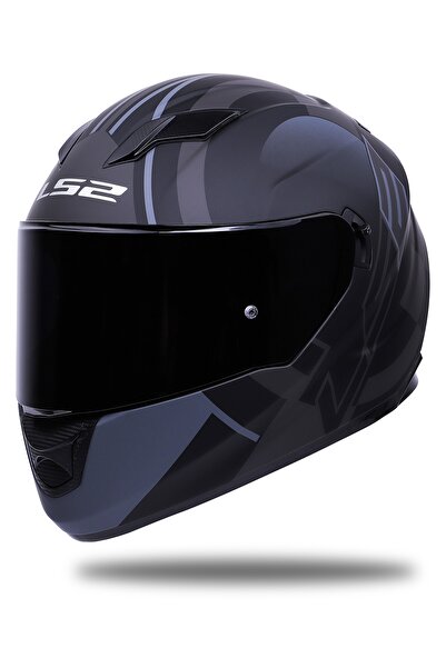 LS2 Stream Evo Target Mat Siyah Kapalı Motosiklet Kaskı Siyah Camlı