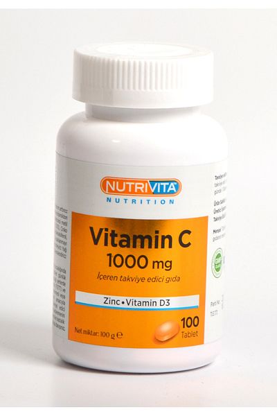 Nutrivita Nutrition 100 Tablets Vitamin C 1000 Mg - Zinc and Vitamin D3
