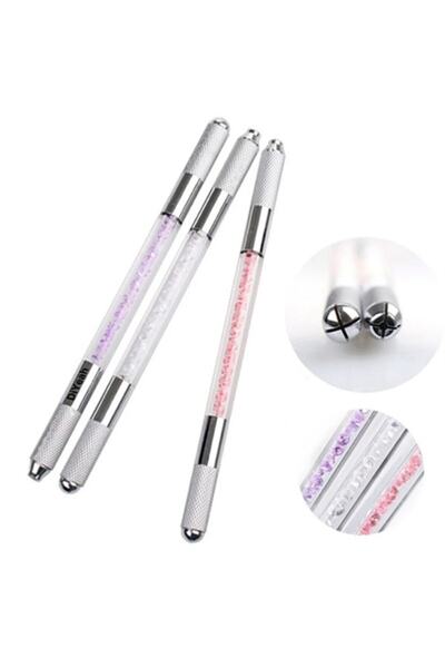 Generic Brand قلم Microblading مزدوج الجوانب - تقنية شعيرات الرأس ثلاثية الأبعاد، قطعة واحدة