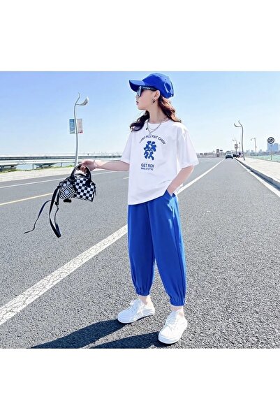 Machetta Kung Hei Fat Choy Printed Short Sleeve Summer Girls Tracksuit Set