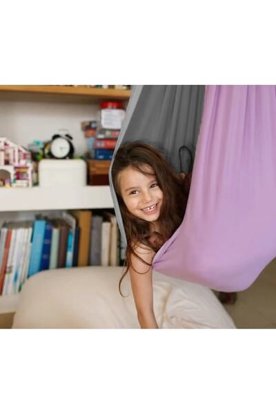 Svava Duyu Terapili Çocuk Salıncağı, Yaylı Antigravity - Terapi Salıncak Mor/gri