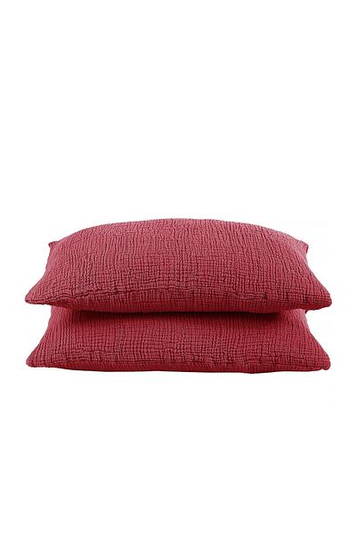 destinyhometex Claret Red Double 200 X 240cm Bedspread/2 Pieces 50x70cm Pillow 4 Layers Multi Muslin 100% Cotton