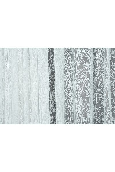 AKÇA TEKSTİL TREE PATTERN BROKEN WHITE COLOR SINGLE WING Ready planted Pleated Background Curtain 300*260 cm