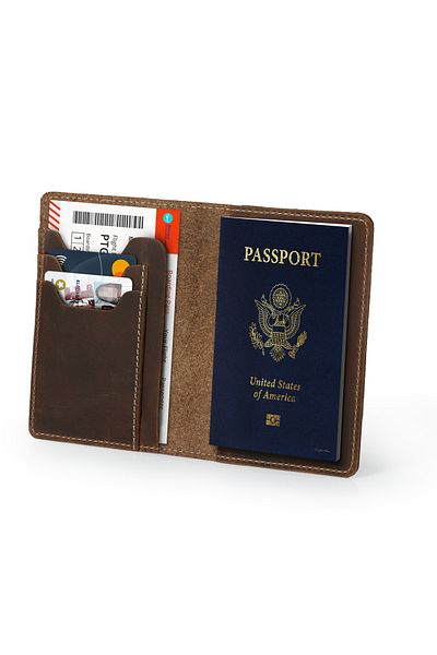 OttoAngelino OTTO ANGELINO Genuine Leather CREED CARD AND PASSPORT CASE WITH BILLET SLOT