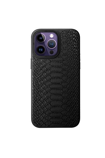 Nettech İphone 13 Pro Max Uyumlu Spor Deri Seri Arka Koruma Kılıf - Siyah