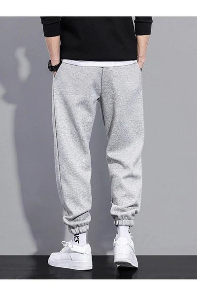 Keywest Unisex Mountain Printed 3 κλωστών Jogger Relaxed Cut γκρι φούτερ