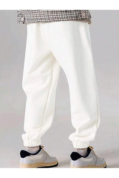 Machetta Λευκό αθλητικό παντελόνι Unisex Lightning Eye Teddy Bear με 3 κλωστές Jogger Relaxed Cut