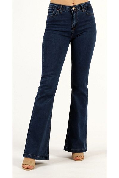 BROSERER Blugi Clifford albastru închis cu picior evazat Pantaloni din denim din lycra cu talie înaltă