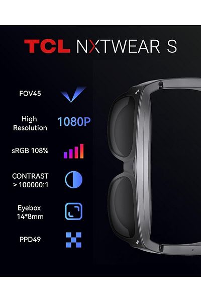 TCL نظارات TCL NXWEAR S RayNeo XR - 201 بوصة 1080P