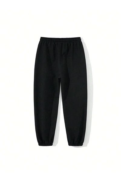 Keywest Unisex Clever Vintage εμπριμέ με 3 κλωστές Jogger Relaxed Fit Μαύρο Φούτερ
