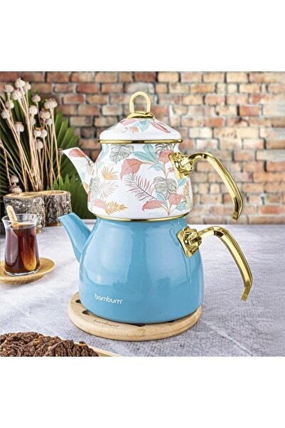 Bambum Summer - Teapot Set Turquoise Patterned