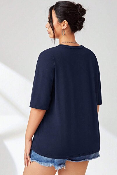 uyguntarz Plus Size Moonphases Printed Super Oversize Tshirt