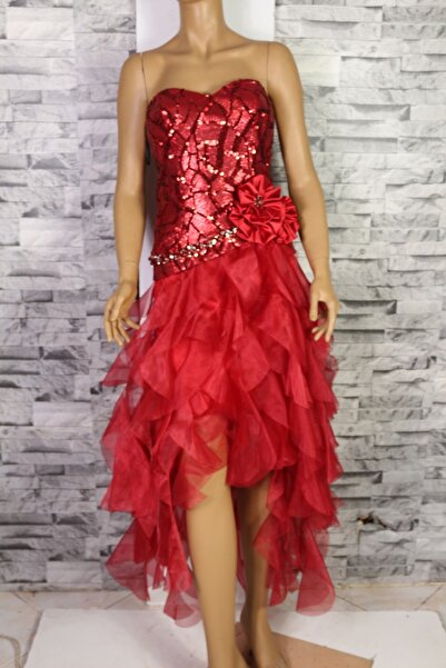 Bilgiçler elbise kırmızı