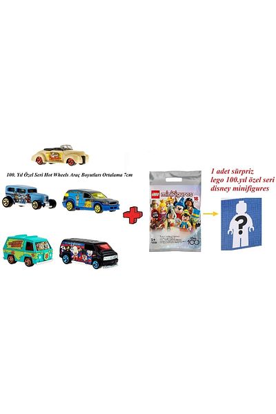 LEGO 100th Anniversary Set of 5 and 1 Lego 100 Years Minifigures Disney Warner Bros Hotwheels Cars
