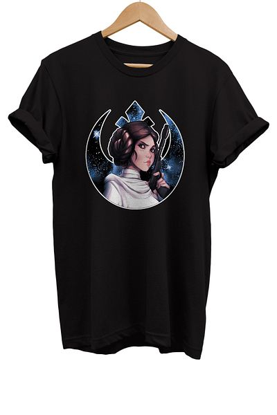 remonz Star Wars Princess Leia με στάμπα 100% βαμβακερό μπλουζάκι κανονικού μεγέθους