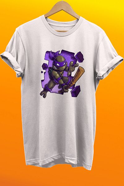 remonz Μπλουζάκι Ninja Turtles Donatello με στάμπα 100% βαμβακερό Basic T-shirt κανονικού μεγέθους