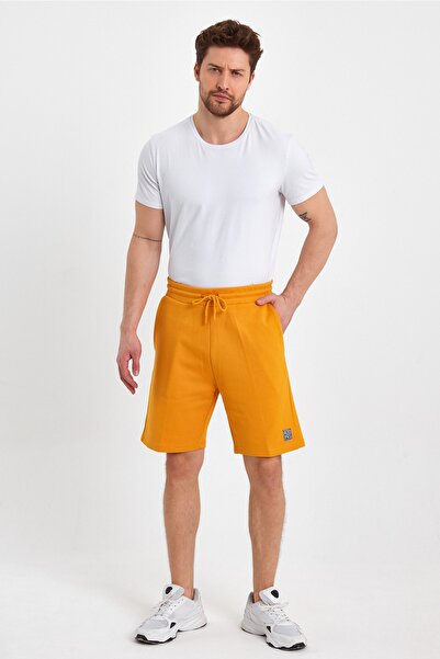 LACİVERTMEN 8024-2 Three Thread Waist Corded Square Printed Shorts