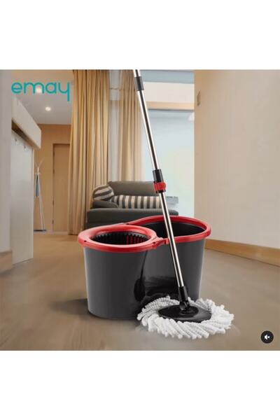 emay home Döner Başlıklı Smart Black Mop Temizlik Seti