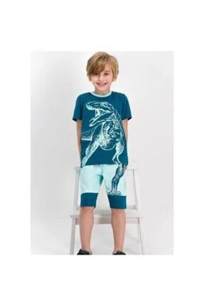 ROLY POLY Rolypoly Dinosarius Navy Blue Boy Bermuda Suit - Rp1656-c