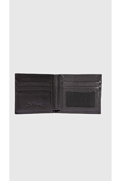 Grande 3744 Genuine Leather Horizontal Men's Wallet Flother Black