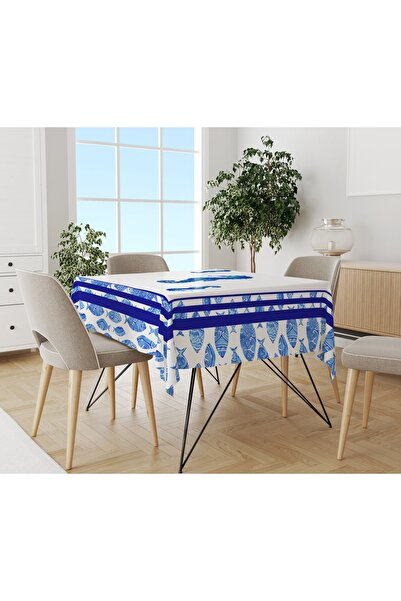 Evmila Покривка за маса с морска тематика, отпечатана върху кадифена текстура