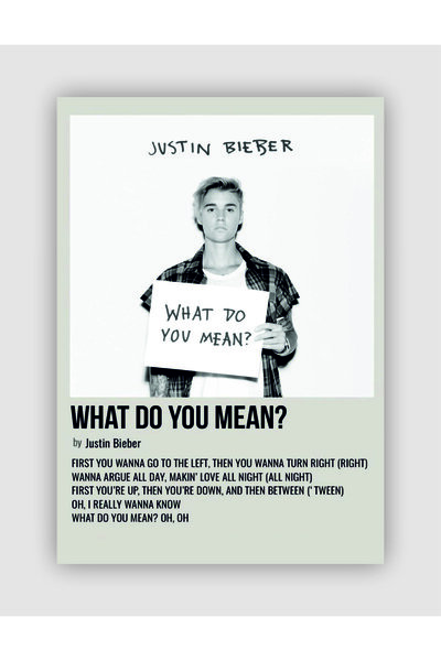 fırsatlar diyarı What Do You Mean? - Justin Bieber Duvar Posteri - Duvar Deko...
