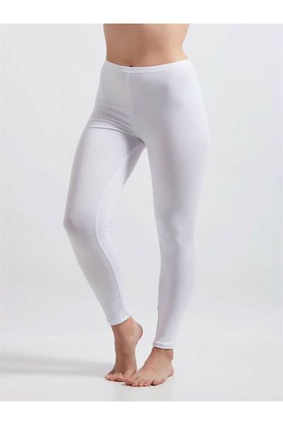 buğlem collection Colanți albi din lycra pieptănat pentru femei