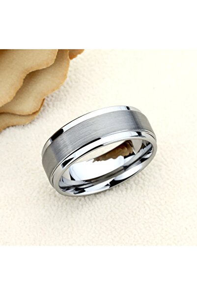 deren gümüş 8mm Mat Zemin Erkek Gümüş Alyans 925ayar