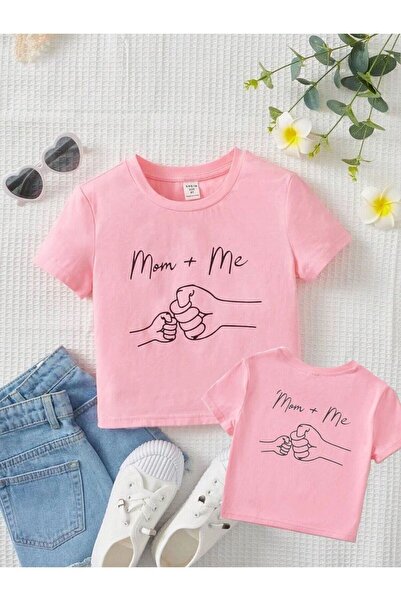 Revasser KİDS MOM + ME BASKILI ANNE / KIZ KOMBİN ÇOCUK YETİŞKİN T-SHİRT MOM +...