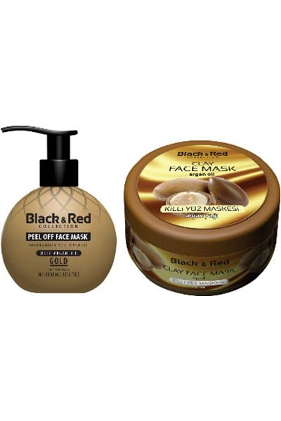 Black Red Peelable Gold Face Mask Against Blackheads 250 ml and Clay Face Mask 400 ml