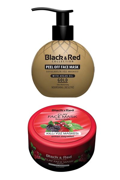 Black Red Black & Red Peel-Off Gold Face Mask Nourishing 250 Ml - Clay Face Mask with Forest Fruits 400gr