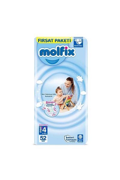 Molfix 9-16 kg Size 4+ Baby Diapers - 52 Pieces Opportunity Package