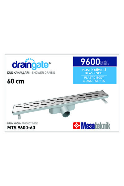 Mesateknik Draingate® Paslanmaz Izgaralı Klasik Duş Kanalı Mts 9600 60