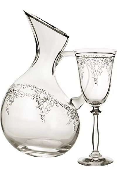 Pierre Cardin Shining Silver 25 Piece Crystal Water Set