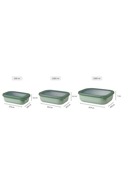 Mepal Multi Bowl Cirqula Rectangular Water Green Food Container 750 ml