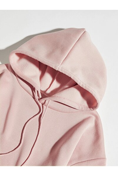 Machetta Büyük Beden Kadın 'Flower' Sırt Çiçek Ağaç Sırt Baskı Detaylı Kapüşonlu Cepli Sweatshirt-Hoodie