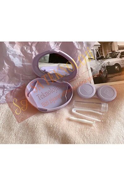 SATECHNOLOGY Lens kabı seti kalp aynalı (Kalp-Mor)