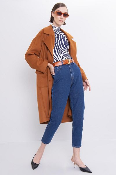 BROSERER Jeans Boyfriend Mom cu talie înaltă Jamess albastru închis