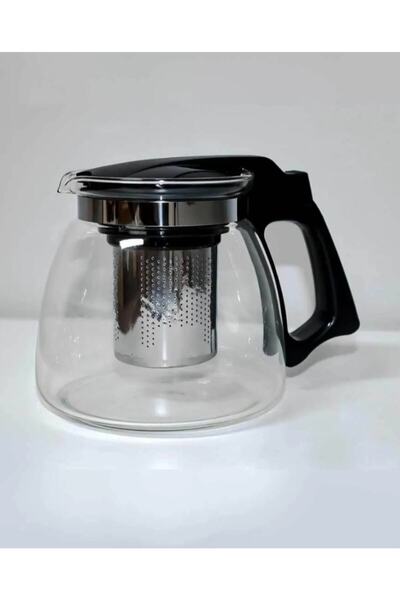 Ravza Yakut 900ml Kapasite Çelik Süzgeçli Cam Demlik