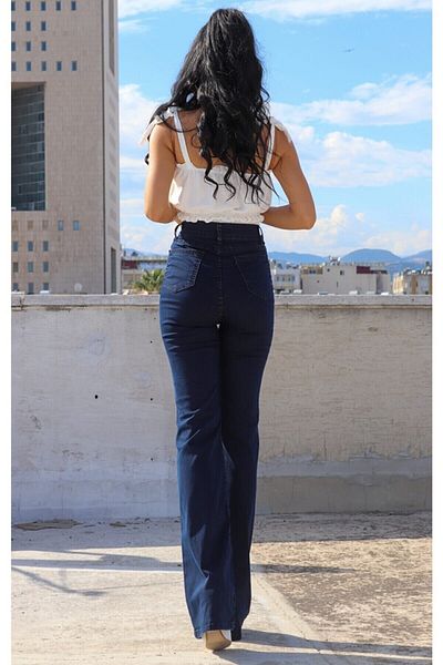 BROSERER Blugi Marcus albastru închis cu picior evazat Pantaloni din denim din lycra cu talie înaltă