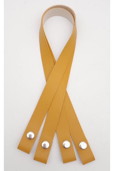angel çanta aksesuar Mustard Faux Leather Angel Bag - Single Layer, Snap Fastener, Handle Silver Metal