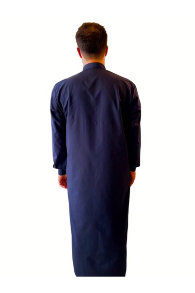 Beratnur Men's Hajj Umrah Clothing Cellabiye Fistan Set - Navy Blue