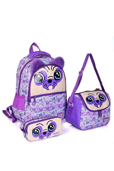 MUGGLE 6962 Set de 3 geanți de școală pentru câini violet
