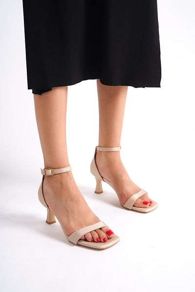 Modabuymus Παπούτσια με τακούνι Minimiddle Nude Color Single Strap Goblet