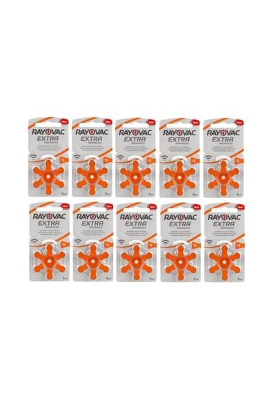 Rayovac Extra Advanced 13 Numara Işitme Cihazı Pili ( Pr48 ) 6 Lı X 10 Paket ...