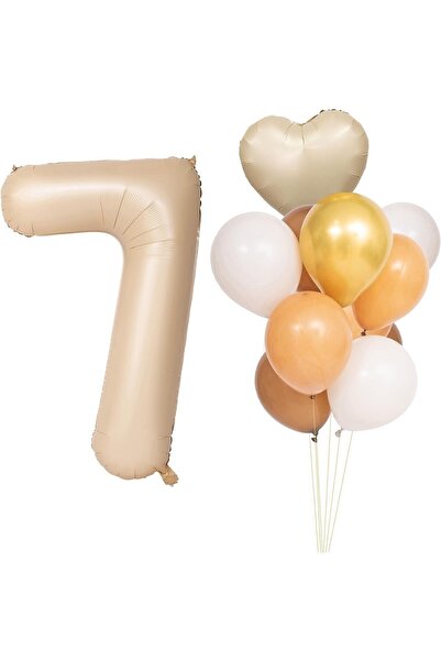 Bkmc Krem balon od folije u obliku stara, zlatni karamel, set belih balona, s...